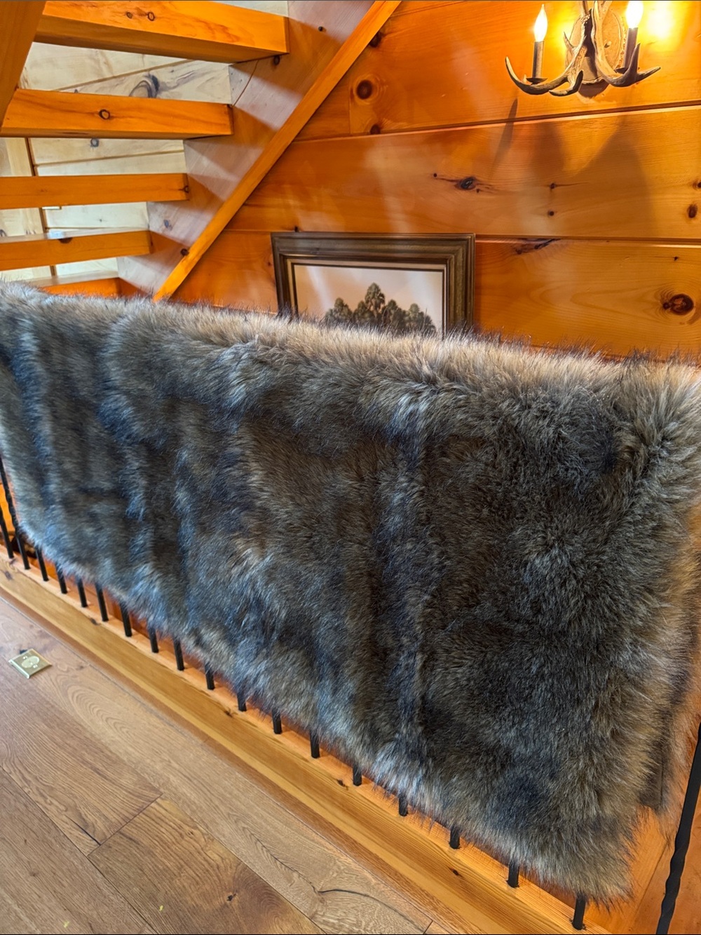 Restoration Hardware RH Ultimate Faux Fur Throw - Timber Wolf